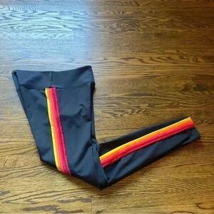 Noli side stripe leggings womens medium high waist rainbow black workout